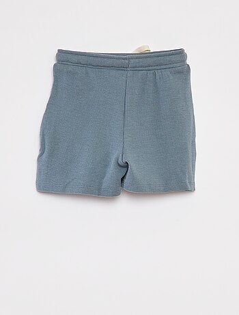 Conjunto de pijama corto con camiseta + short de punto gofrado - 2 piezas