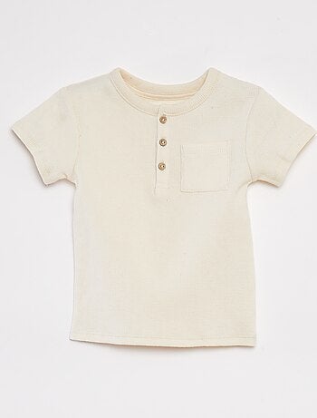 Conjunto de pijama corto con camiseta + short de punto gofrado - 2 piezas