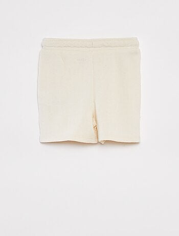 Conjunto de pijama corto con camiseta + short de punto gofrado - 2 piezas
