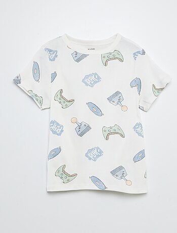 Conjunto de pijama corto con camiseta + short estampado - 2 piezas