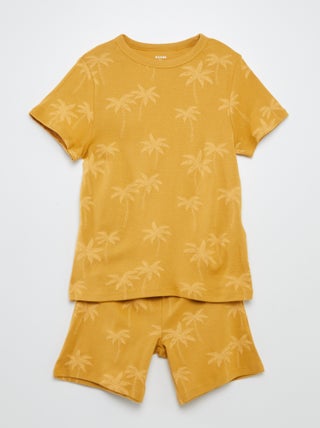 Conjunto de pijama corto con camiseta + short estampado - 2 piezas