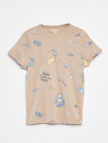 Conjunto de pijama corto con camiseta + short estampado - 2 piezas