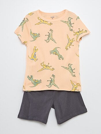 Conjunto de pijama corto con camiseta + short estampado - 2 piezas