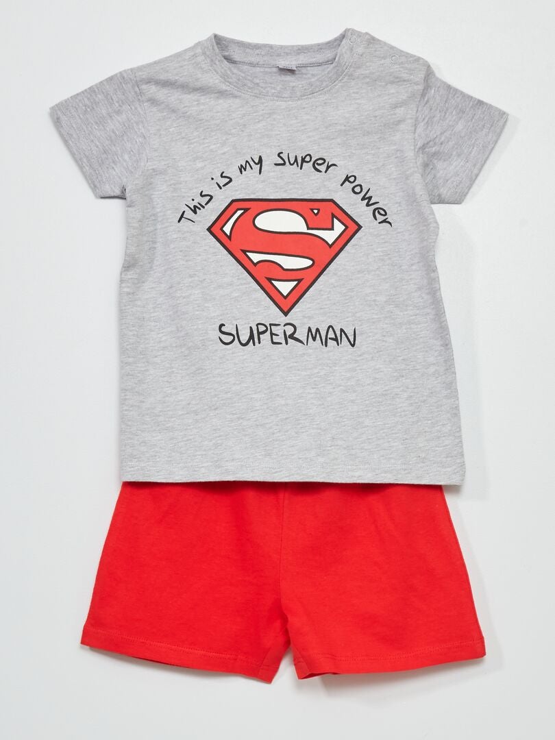Conjunto de pijama corto 'Dc Cosmics Originals' - 2 piezas gris/rojo - Kiabi