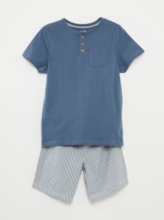 Conjunto de pijama corto de algodón - 2 piezas