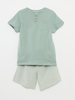 Conjunto de pijama corto de algodón - 2 piezas