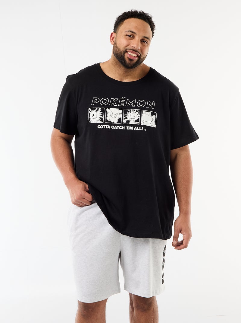 Conjunto de pijama corto de camiseta + pantalón corto 'Pikachu' 'Pokémon' - 2 piezas Negro - Kiabi