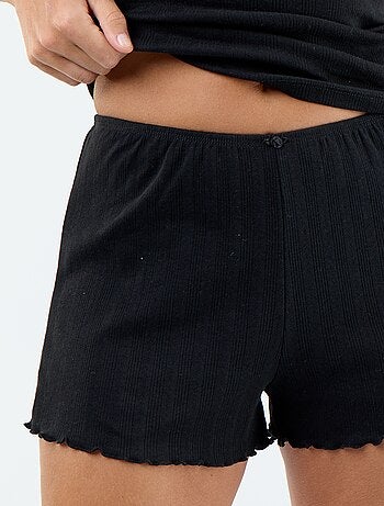 Conjunto de pijama corto de punto calado - 2 piezas