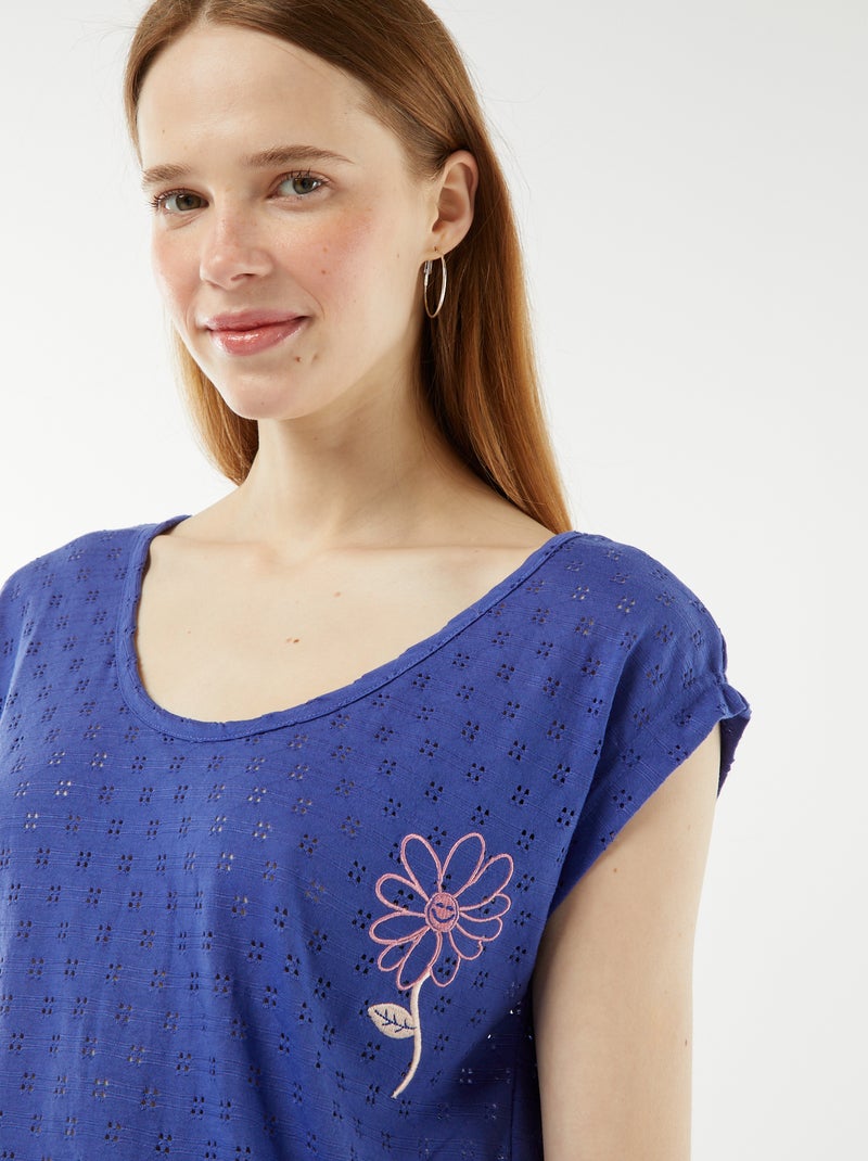 Conjunto de pijama corto de punto Pantalón corto + camiseta - 2 piezas AZUL - Kiabi