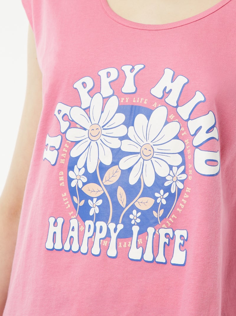 Conjunto de pijama corto de punto Pantalón corto + camiseta - 2 piezas ROSA - Kiabi