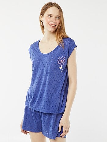 Conjunto de pijama corto de punto short + camiseta - 2 piezas