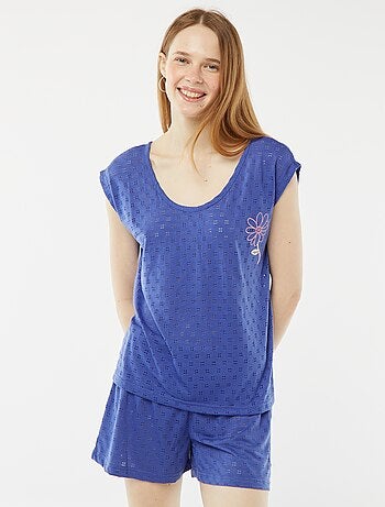 Conjunto de pijama corto de punto short + camiseta - 2 piezas