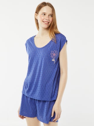 Conjunto de pijama corto de punto short + camiseta - 2 piezas