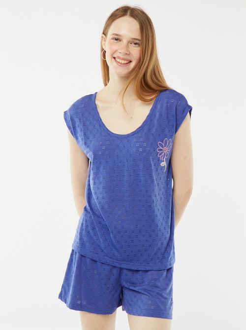 Conjunto de pijama corto de punto short + camiseta - 2 piezas - Kiabi