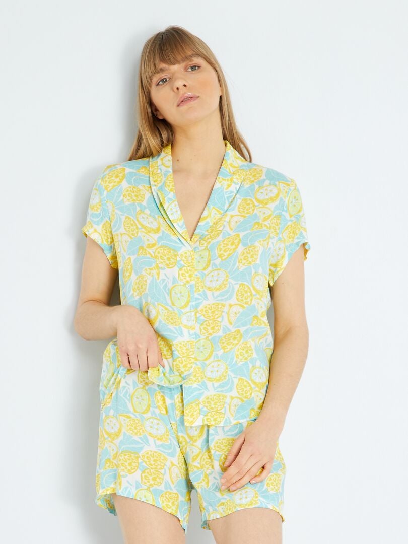 Conjunto de pijama corto estampado - 2 piezas BEIGE - Kiabi