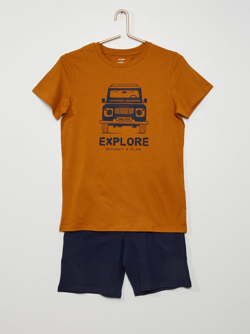 Conjunto de pijama corto MARRON - Kiabi