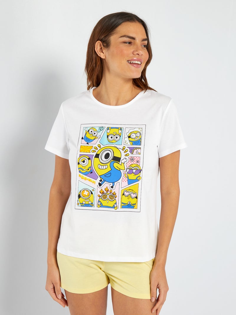 Conjunto de pijama corto 'Minions' - 2 piezas BLANCO - Kiabi