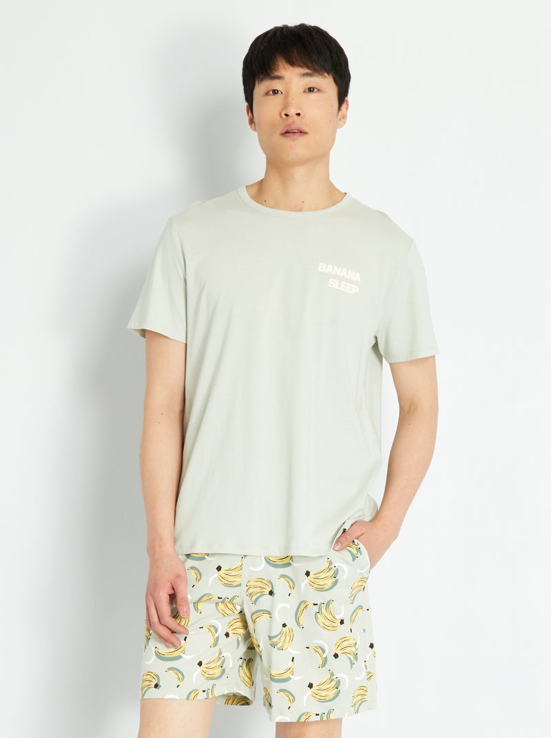 Conjunto de pijama corto 'plátano' GRIS - Kiabi