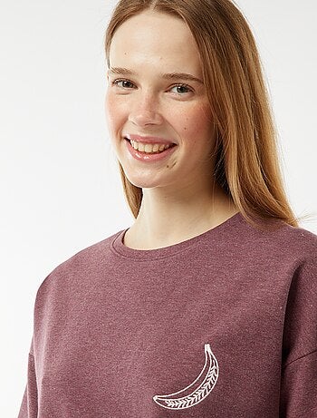 Conjunto de pijama corto short + camiseta con bordado - 2 piezas