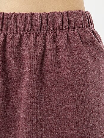 Conjunto de pijama corto short + camiseta con bordado - 2 piezas