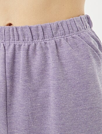 Conjunto de pijama corto short + camiseta con bordado - 2 piezas