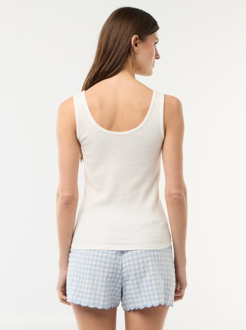 Conjunto de pijama corto vichy - 2 piezas - Kiabi