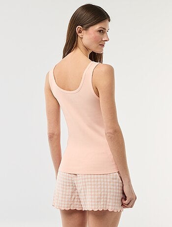 Conjunto de pijama corto vichy - 2 piezas