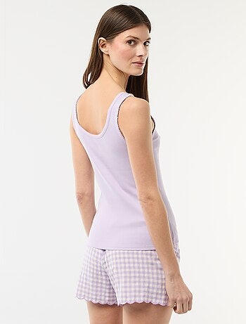 Conjunto de pijama corto vichy - 2 piezas