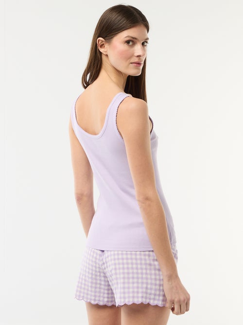 Conjunto de pijama corto vichy - 2 piezas - Kiabi