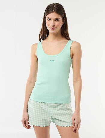 Conjunto de pijama corto vichy - 2 piezas