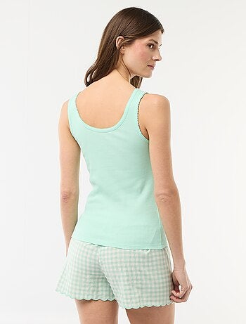 Conjunto de pijama corto vichy - 2 piezas