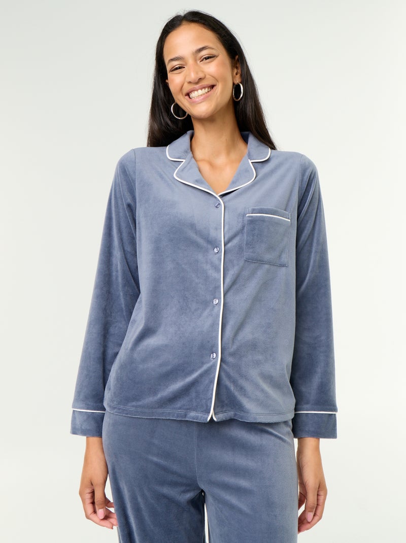 Conjunto de pijama de 2 piezas - Camisa + pantalón Gris - Kiabi