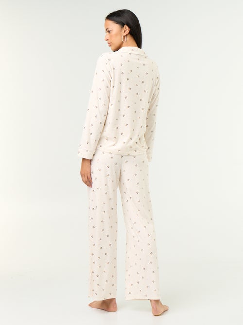 Conjunto de pijama de 2 piezas - Camisero + pantalón - Kiabi Conjunto de pijama de 2 piezas - Camisero + pantalón - Kiabi