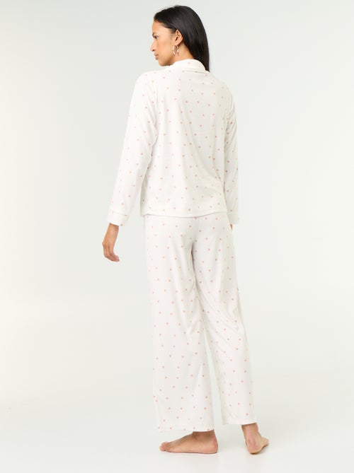 Conjunto de pijama de 2 piezas - Camisero + pantalón - Kiabi Conjunto de pijama de 2 piezas - Camisero + pantalón - Kiabi