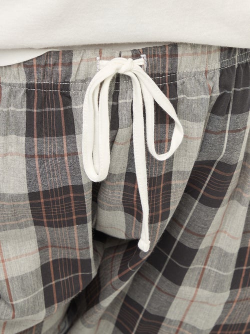 Conjunto de pijama de 2 piezas camiseta + pantalón a cuadros - 2 piezas - Kiabi