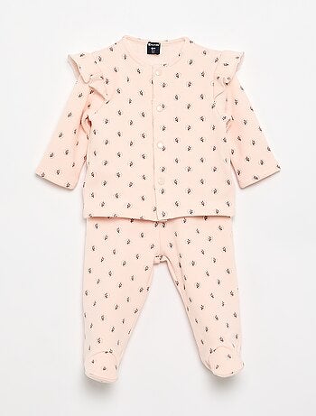 Conjunto de pijama de 2 piezas con pies - 2 piezas