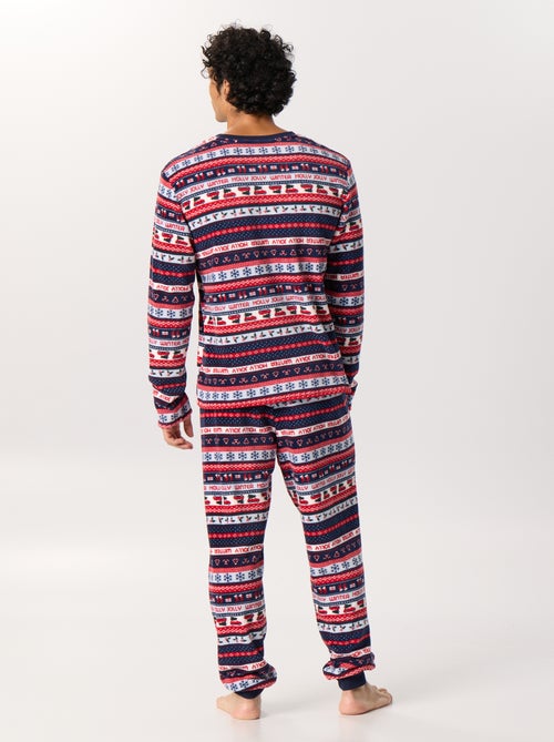 Conjunto de pijama de 2 piezas de tejido polar con estampado jacquard de Navidad - Kiabi