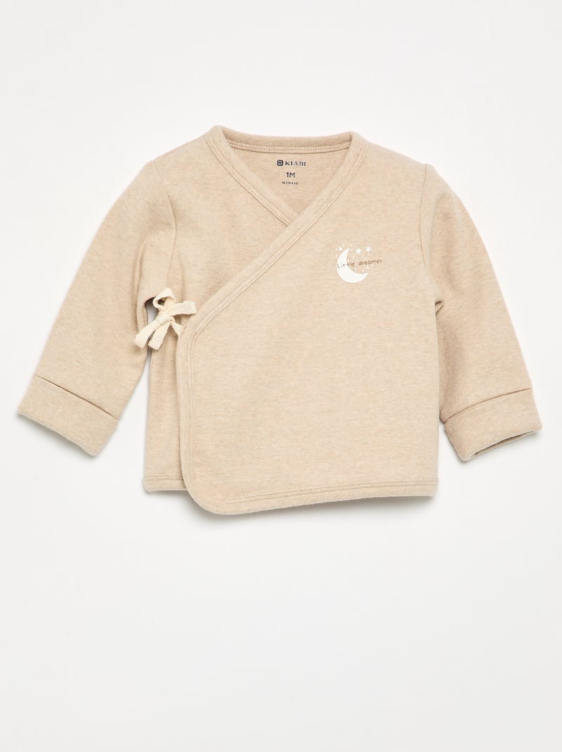 Conjunto de pijama de algodón - 2 piezas Beige - Kiabi