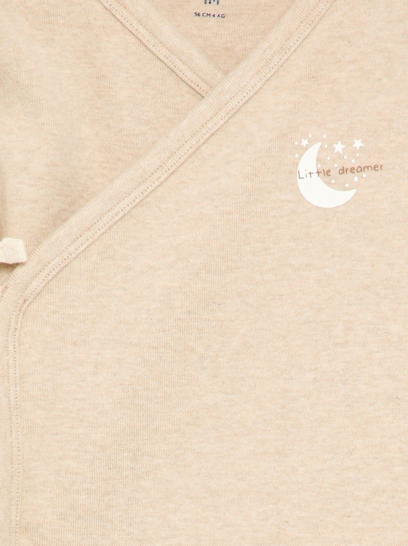 Conjunto de pijama de algodón - 2 piezas Beige - Kiabi