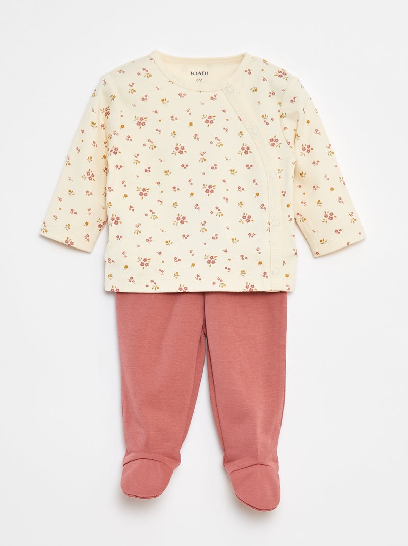 Conjunto de pijama de algodón - 2 piezas Blanco - Kiabi