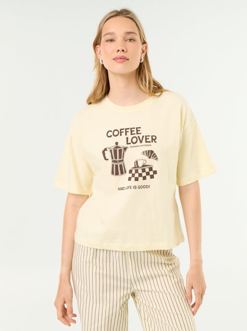 Conjunto de pijama de algodón - Camiseta + pantalón - Kiabi