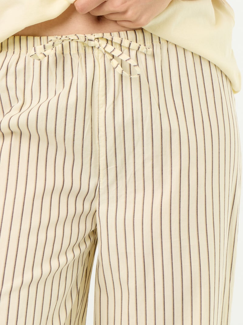 Conjunto de pijama de algodón - Camiseta + pantalón Amarillo - Kiabi