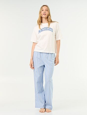 Conjunto de pijama de algodón - Camiseta + pantalón