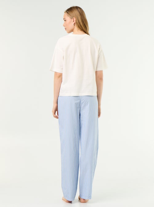 Conjunto de pijama de algodón - Camiseta + pantalón - Kiabi Conjunto de pijama de algodón - Camiseta + pantalón - Kiabi