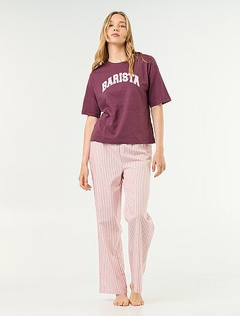 Conjunto de pijama de algodón - Camiseta + pantalón