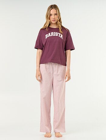 Conjunto de pijama de algodón - Camiseta + pantalón
