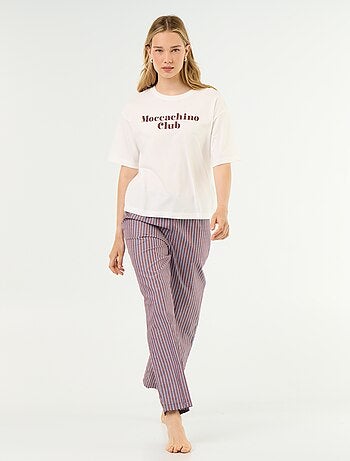 Conjunto de pijama de algodón - Camiseta + pantalón
