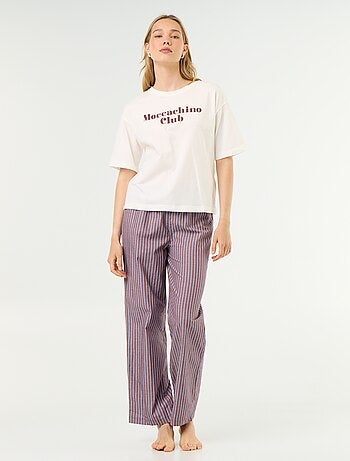 Conjunto de pijama de algodón - Camiseta + pantalón