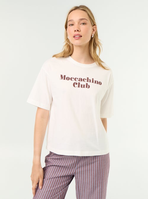 Conjunto de pijama de algodón - Camiseta + pantalón - Kiabi Conjunto de pijama de algodón - Camiseta + pantalón - Kiabi
