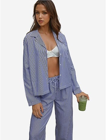 Conjunto de pijama de algodón a rayas hiccup